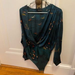 Zara deep v-neck body suit